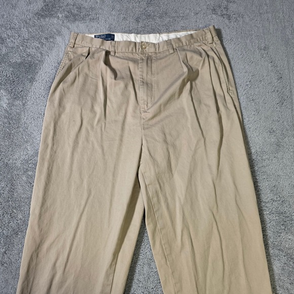 Polo Ralph Lauren Other - Polo Ralph Lauren Mens 36x33 Andrew Pant Tan Pleated Cotton Chino Trousers Tall